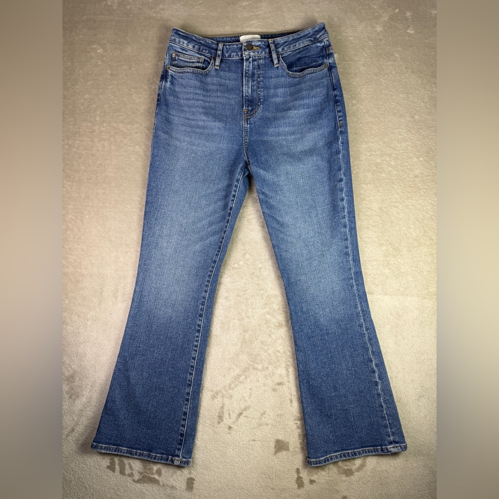 Frame Denim Size 28 Blue‎ Bixby Le Crop Mini Bootcut High Waisted Jeans Stretch - Picture 4 of 12